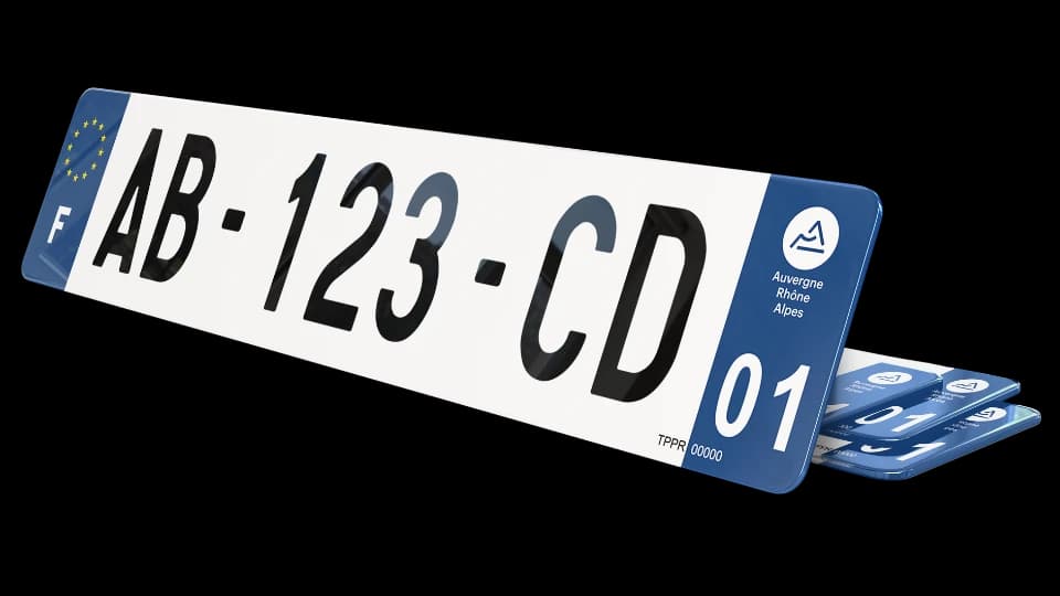 Plaque d'immatriculation personnalisée AB-123-CD